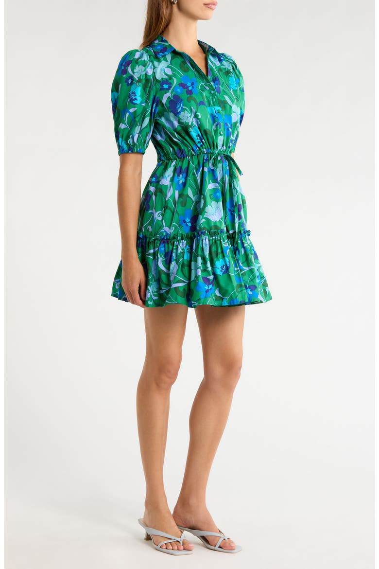 Jaidy Floral Cotton Shirtdress, Alternate, color, KELLY-BLUES-MUL
