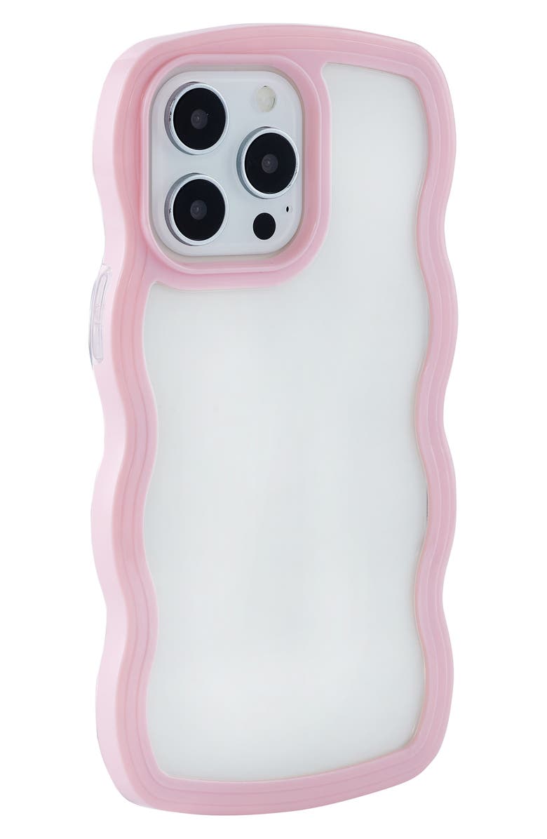 Auramma Pink Wavy Bumper iPhone 14 Pro Max Case, Alternate, color, Baby Pink