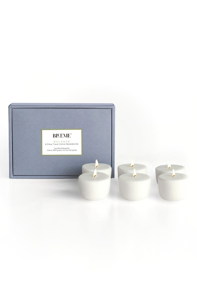 Blueme Balance 6-Piece Travel Votive Wax Refill Set, Main, color,