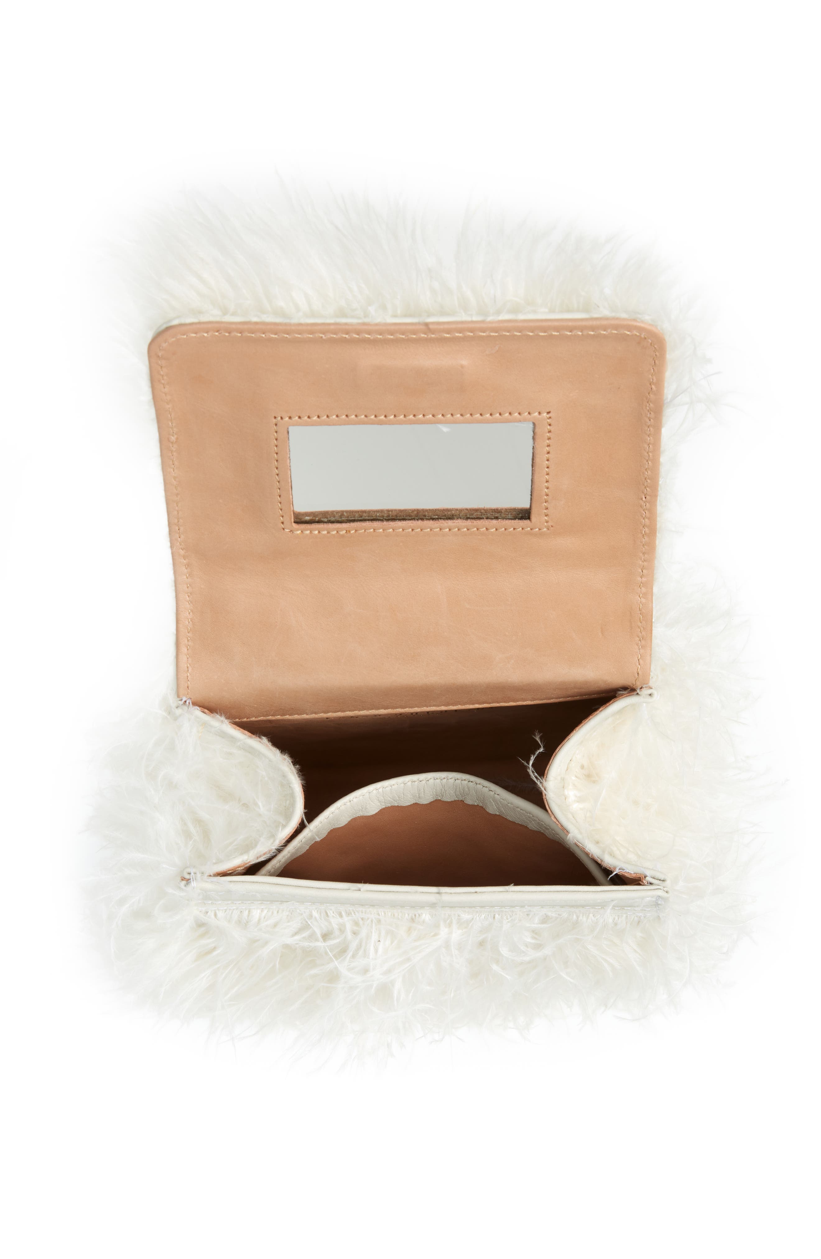 Nile Feather Handbag, Alternate, color, IVORY FEATHER