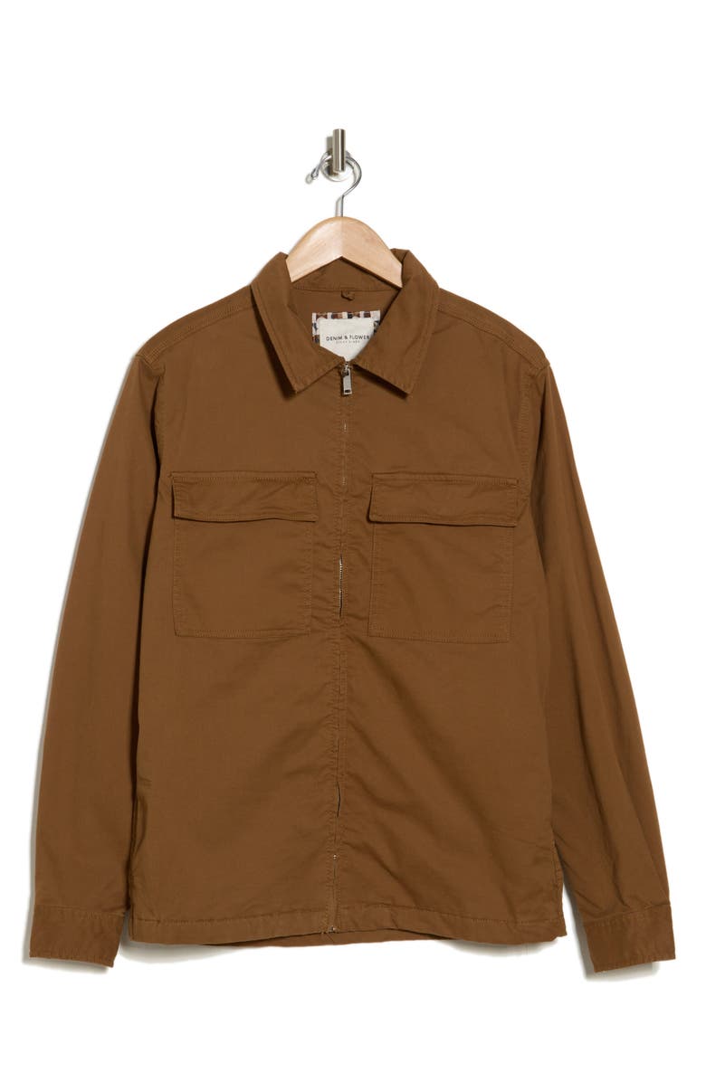 DENIM AND FLOWER Twill Zip Shirt Jacket, Alternate, color,