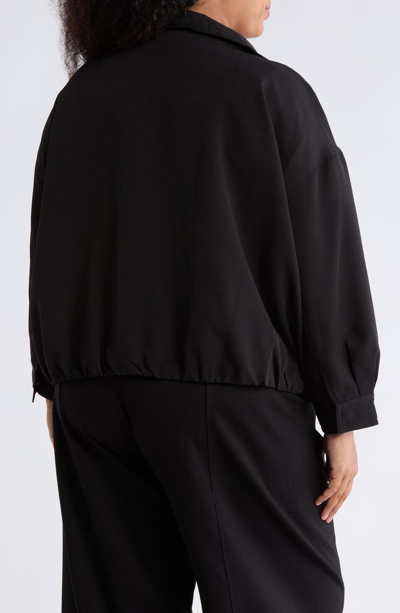 MAX STUDIO Bubble Hem Bomber Jacket, Alternate, color, Black