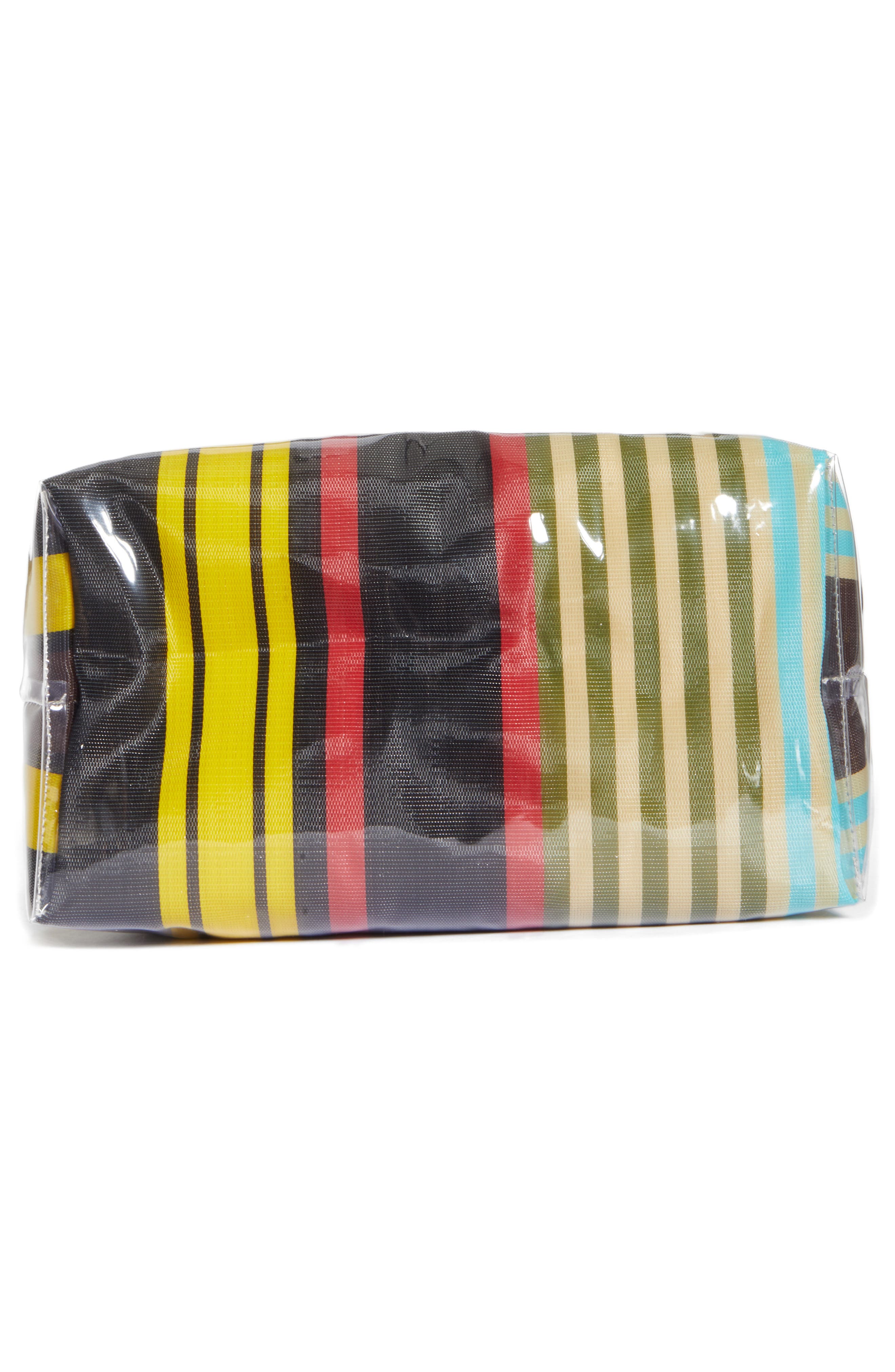 Marni Glossy Grip Logo Stripe Tote, Alternate, color, 