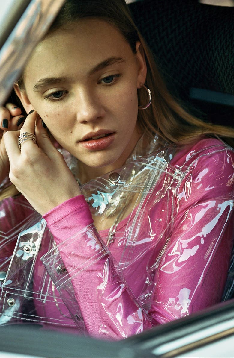 Maria Black Disruption Hoop Earring, Alternate, color, 