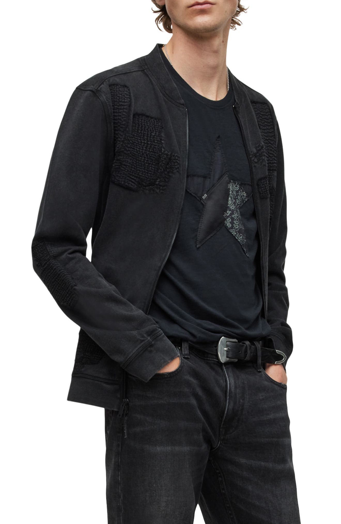 John Varvatos Farron Knit Bomber Jacket (Men) | Nordstrom