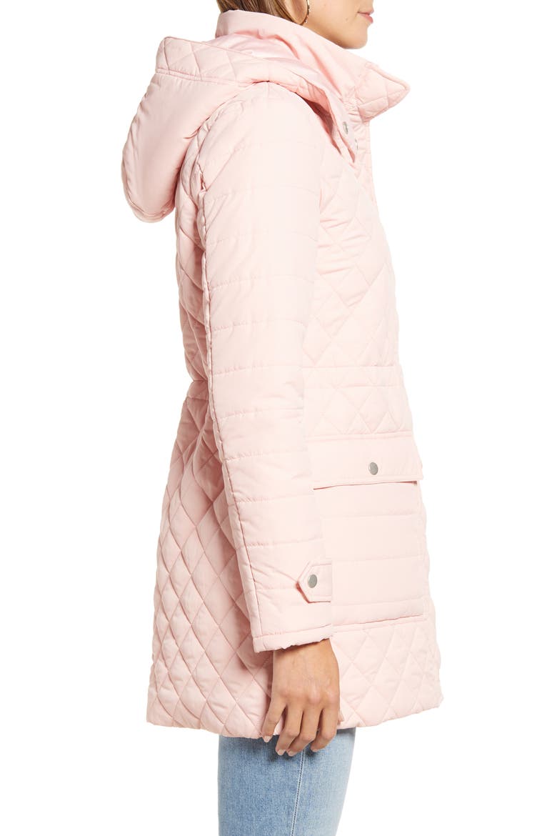 Quilted Hooded Parka, Alternate, color, PINK SILVER
