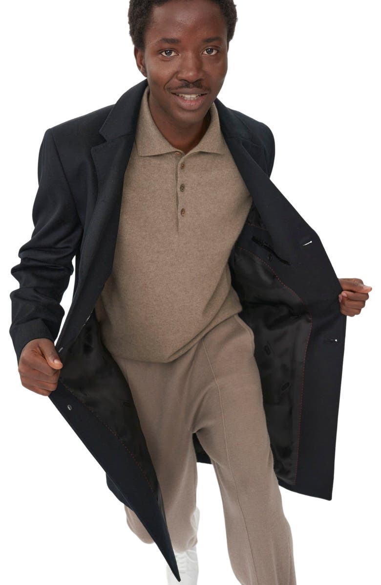 GOBI Mongolian Cashmere Classic Single Breasted Coat, Alternate, color, Black