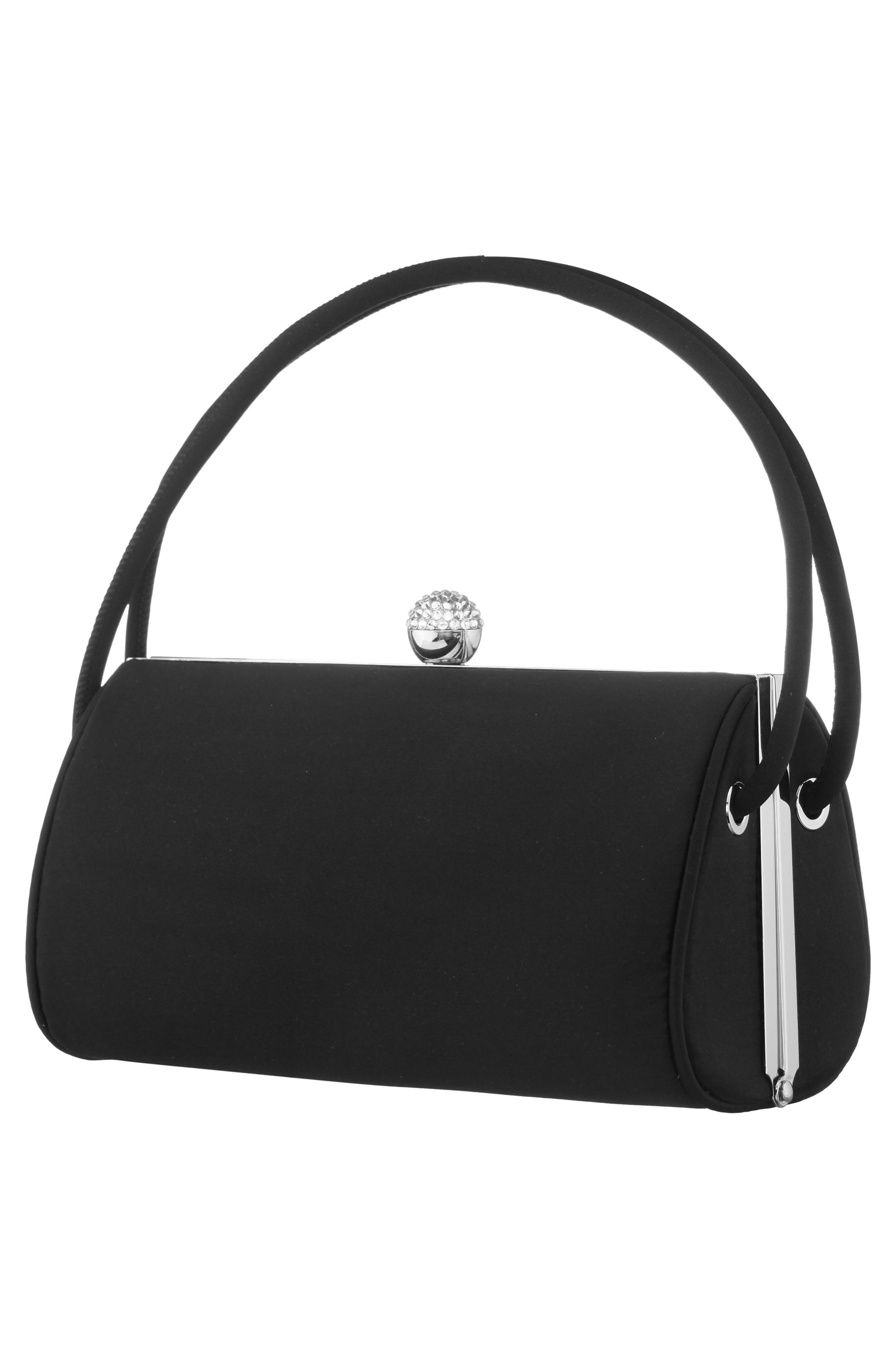 Nina Khalani Satin Clutch, Alternate, color, Black