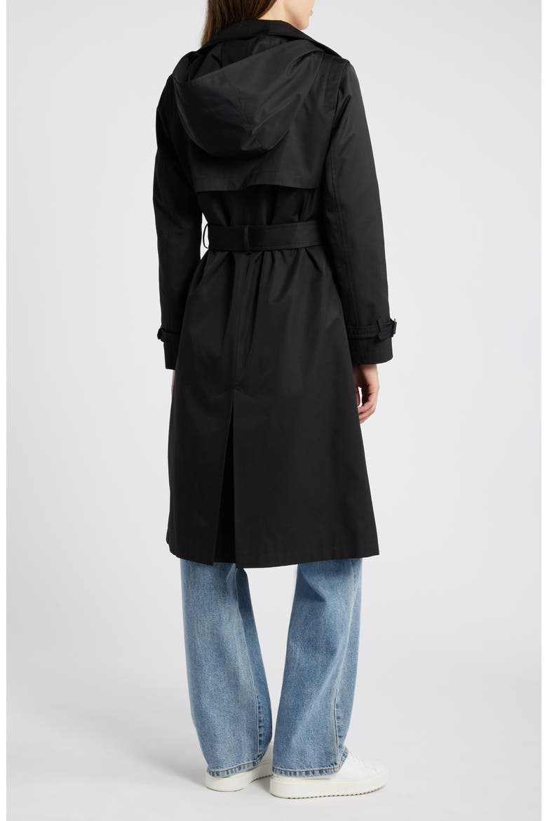 Double Breasted Belted Trench Coat, Alternate, color, BLACK