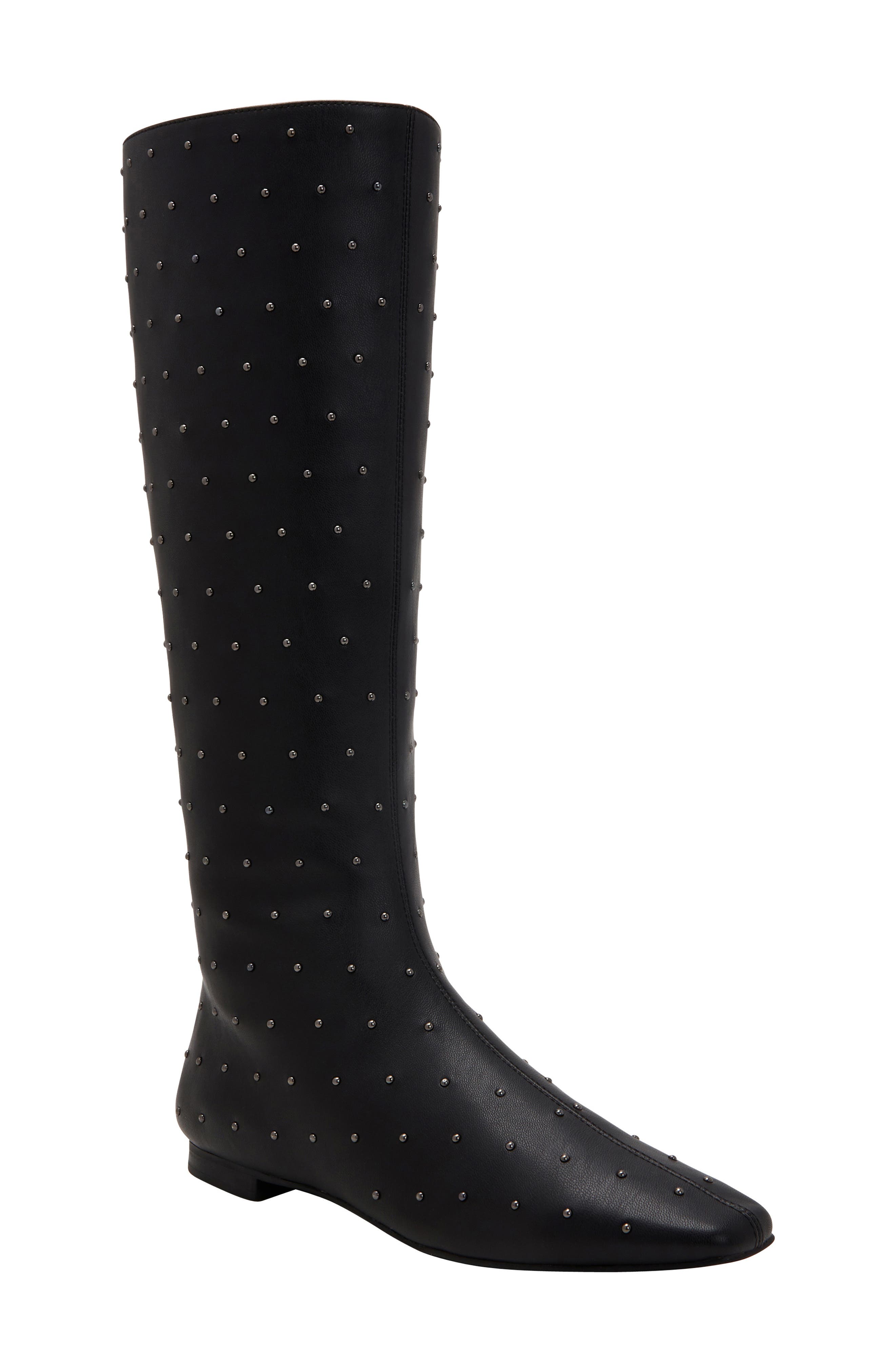 The Confidant Stud Knee High Boot, Main, color, BLACK