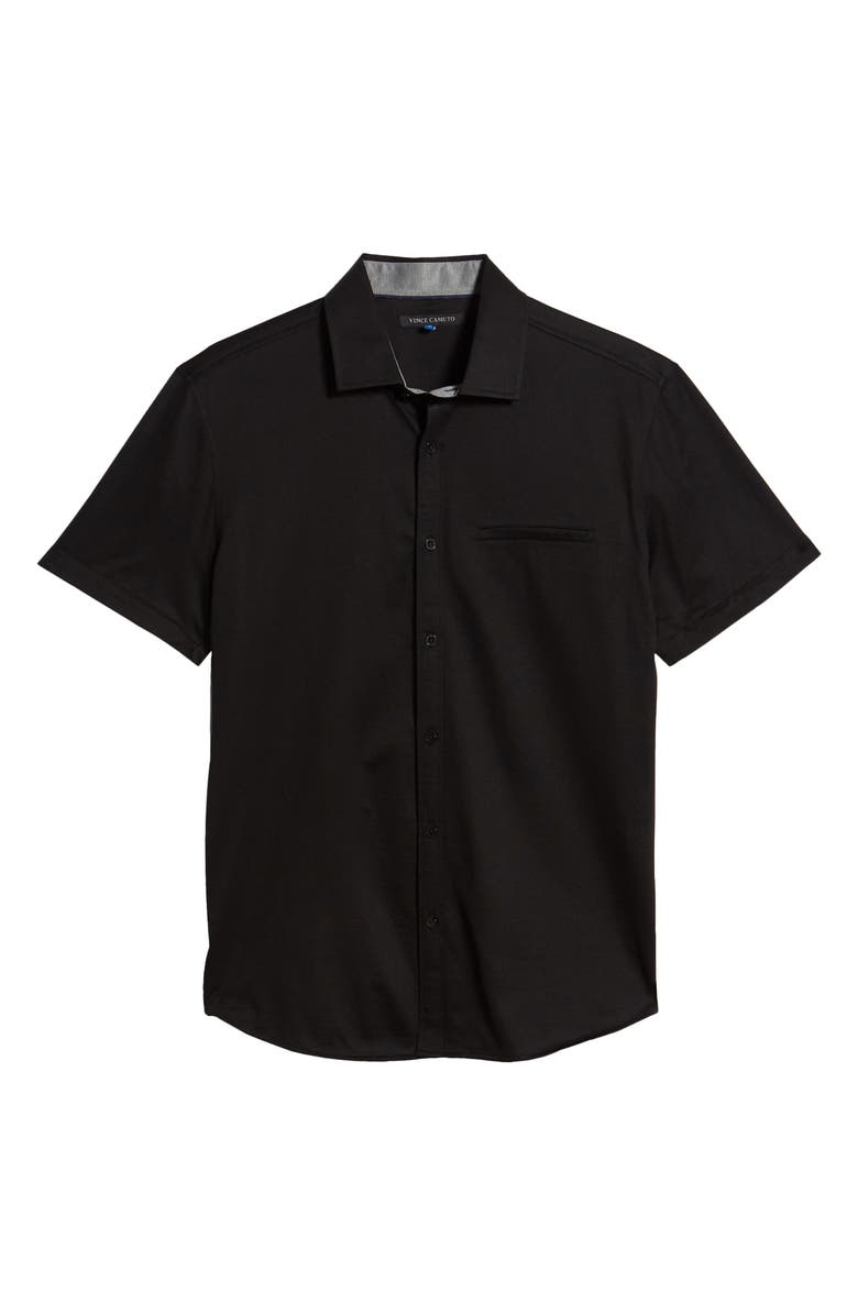 Vince Camuto Slim Fit Short Sleeve Piqué Button-Up Shirt, Alternate, color,