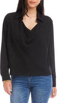 Karen Kane Collared Cowl Neck Top