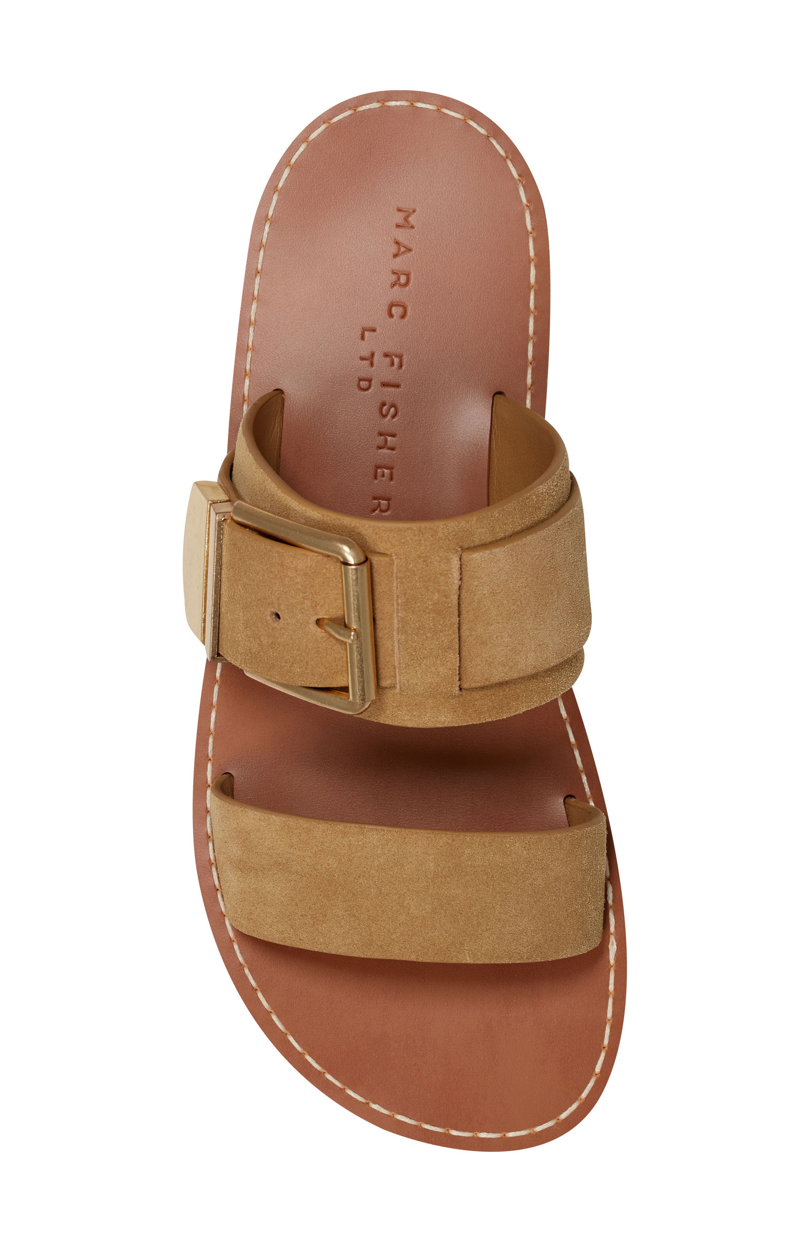 Marc Fisher LTD Hallyn Slide Sandal, Alternate, color, Medium Brown