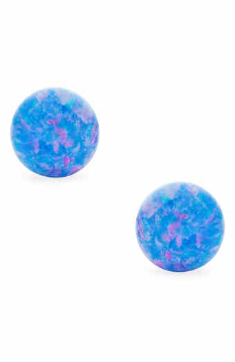 BLING JEWELRY Sterling Silver 6mm Created Opal Ball Stud Earrings