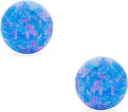 BLING JEWELRY Sterling Silver 6mm Created Opal Ball Stud Earrings