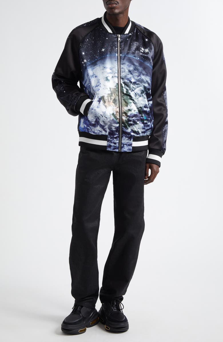 Balmain Earth & Stars Bomber Jacket, Alternate, color, Black Multi
