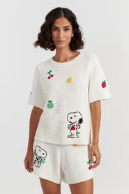 Chinti & Parker Cotton Snoopy Crochet Tee