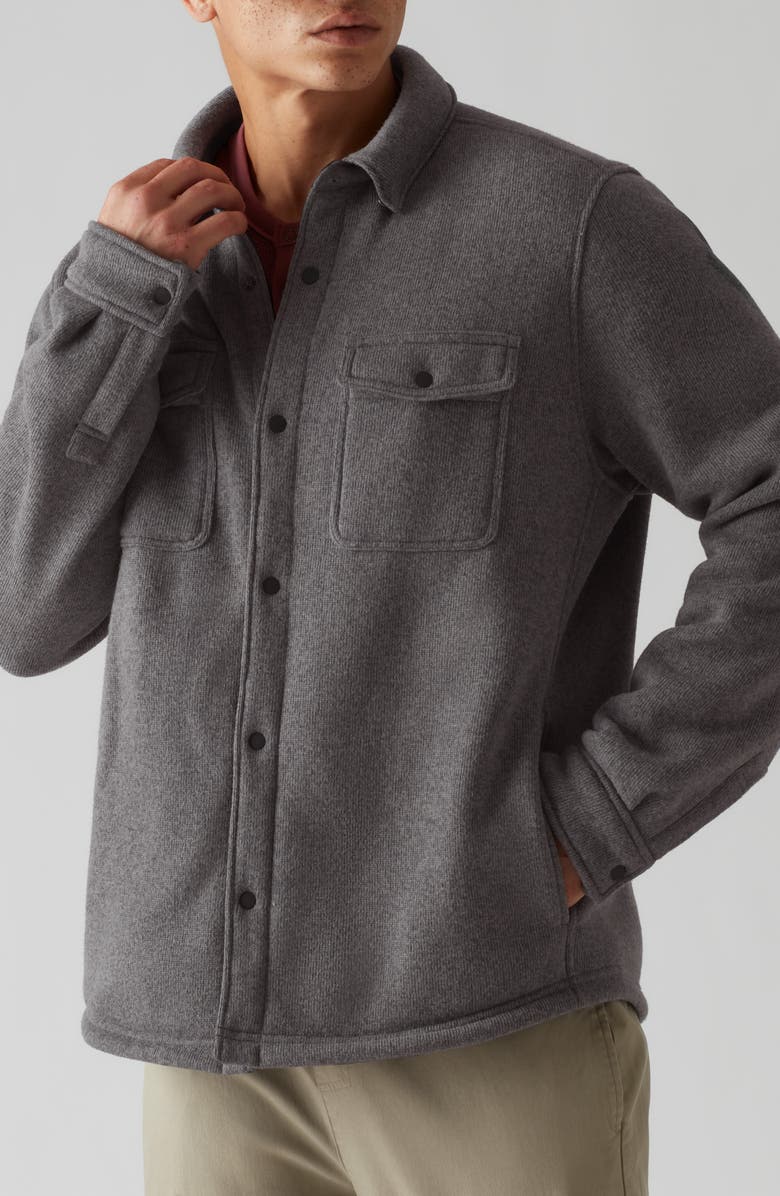 Rhone Fleece Shacket, Alternate, color, Dark Gray Heather