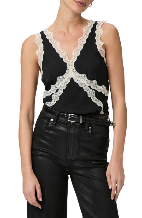 Terezia Lace Trim Silk Tank