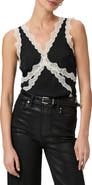 PAIGE Terezia Lace Trim Silk Tank