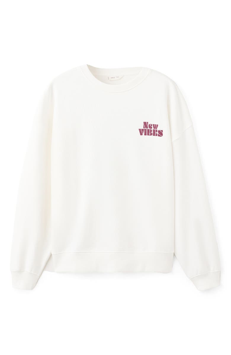 MANGO TEEN New Vibes Graphic Sweatshirt, Alternate, color, Off White
