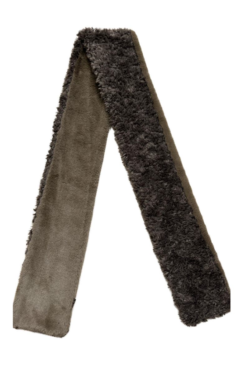Reversible Faux Fur Scarf, Main, color, BROWN