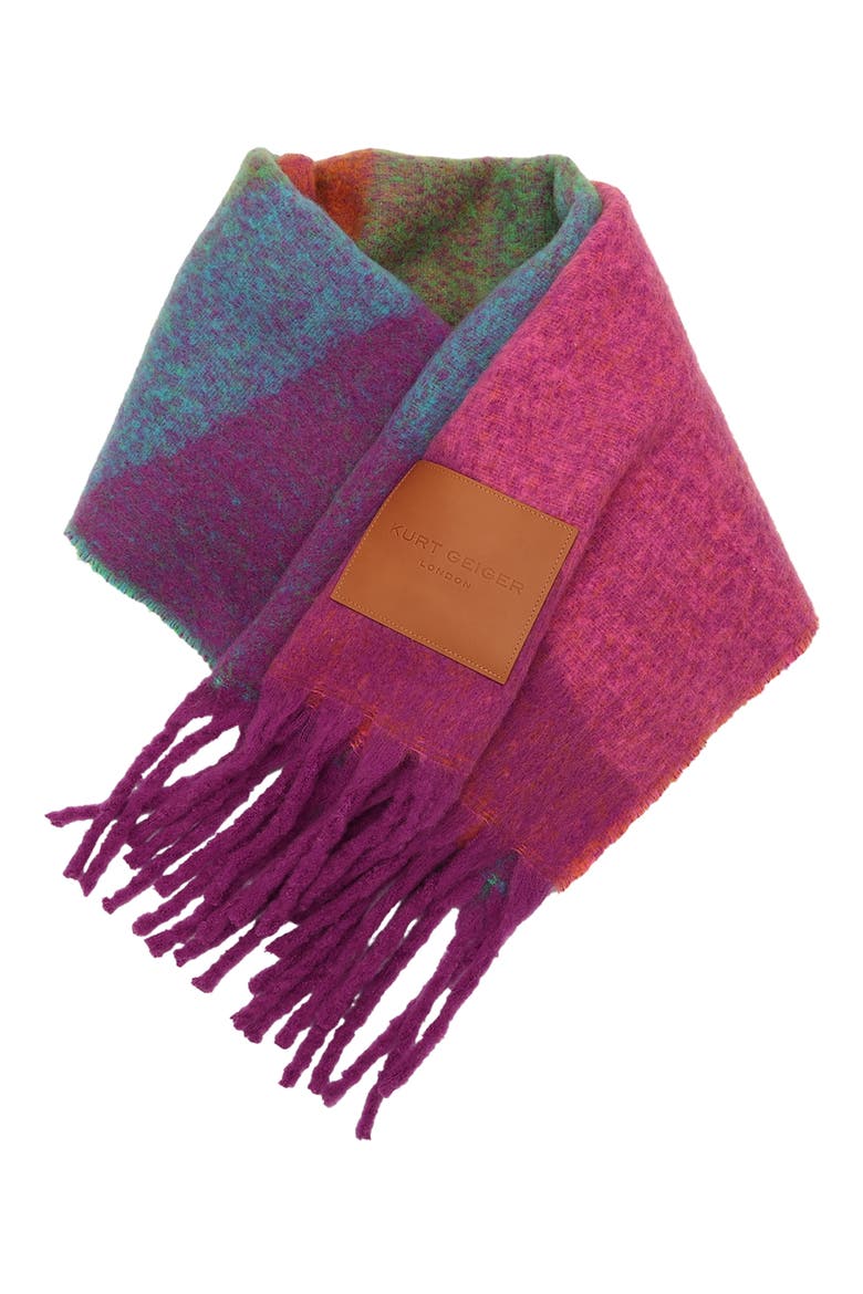 Neon Wave Yarn Dye Fringe Scarf, Alternate, color, NEON RAINBOW