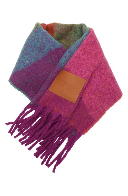 Kurt Geiger London Neon Wave Yarn Dye Fringe Scarf In Multi