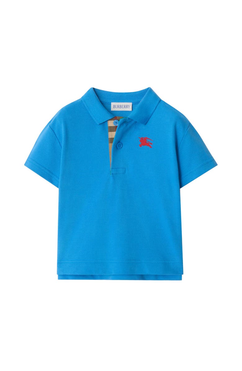 Burberry Cotton Piqué Polo Shirt, Main, color, Poppy Blue