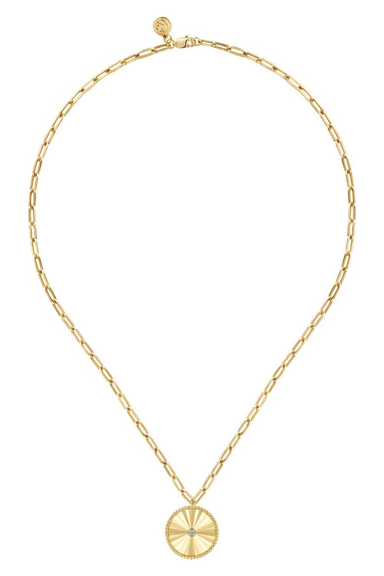 Bujukan Textured Diamond Medallion Pendant Necklace, Alternate, color, GOLD