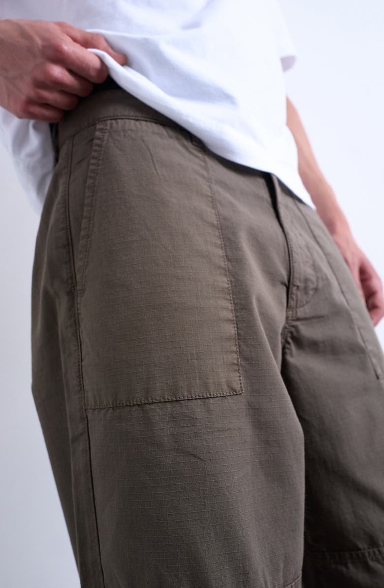 Topman Ripstop Tapered Leg Pants, Alternate, color, Khaki