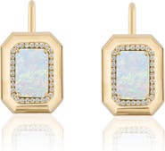 GOSHWARA Emerald Cut Opal & Diamond Drop Earrings
