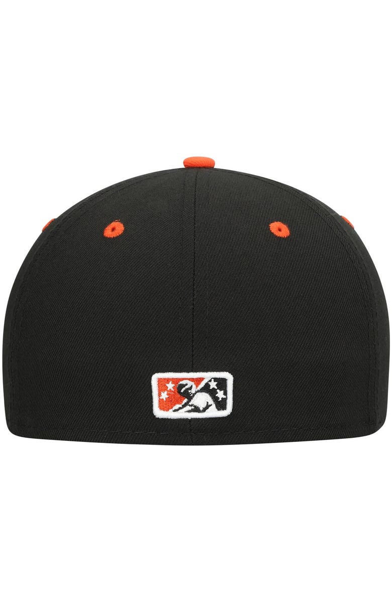 New Era Men's New Era Black Delmarva Shorebirds Authentic Collection Team Home 59FIFTY Fitted Hat, Alternate, color, Black