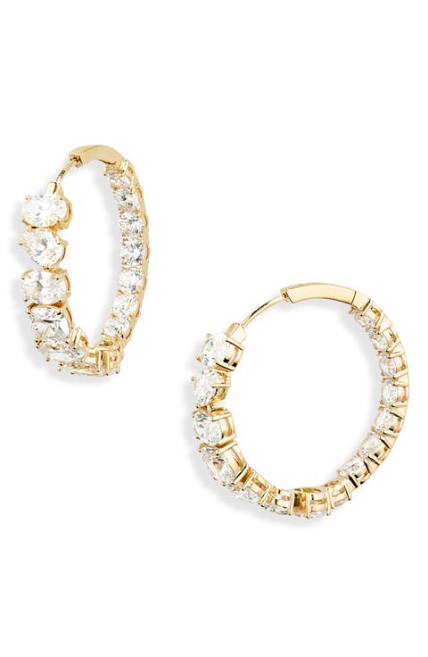 Rockstars Cubic Zirconia Hoop Earrings