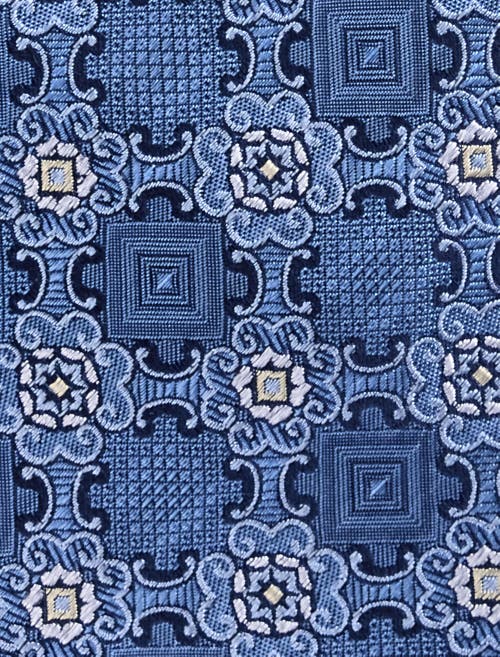 Oak Hill Premium By Dxl Big & Tall Spring Medallion Silk Tie In Blue