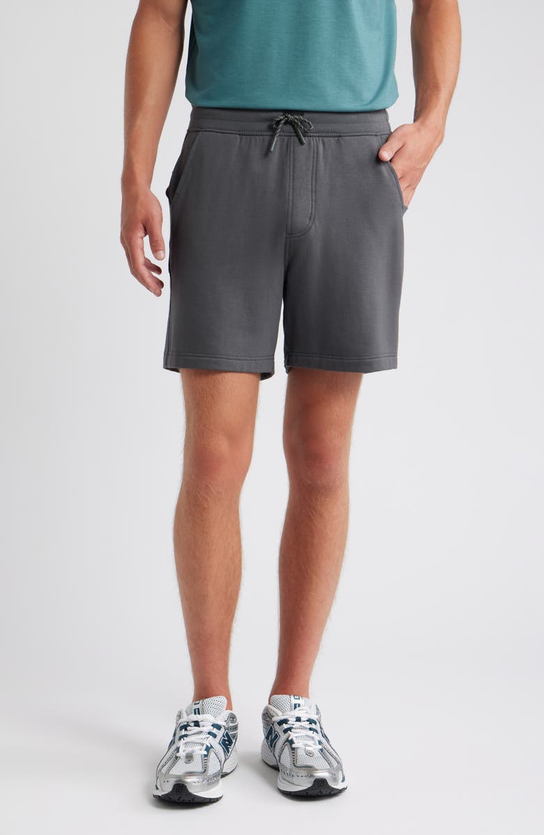 Free Fly Lightweight Fleece Sweat Shorts, Main, color, Black Sand