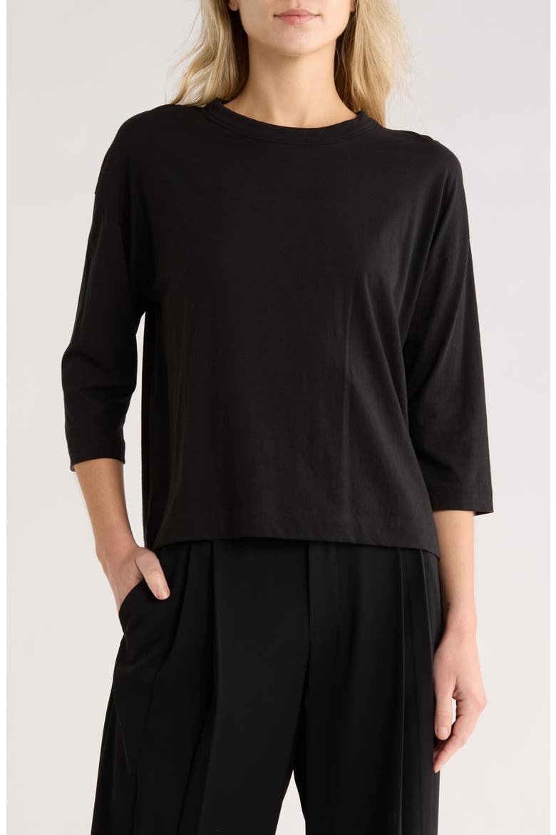 Boxy Bracelet Sleeve Top, Main, color, BLACK