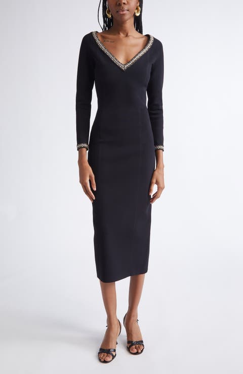 Imani Braided Trim Knit Midi Dress