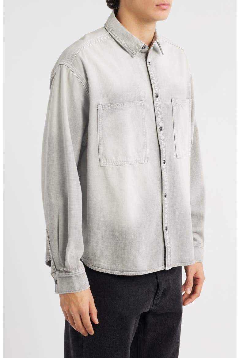 Al Denim Button-Up Shirt, Alternate, color, LIGHT GREY