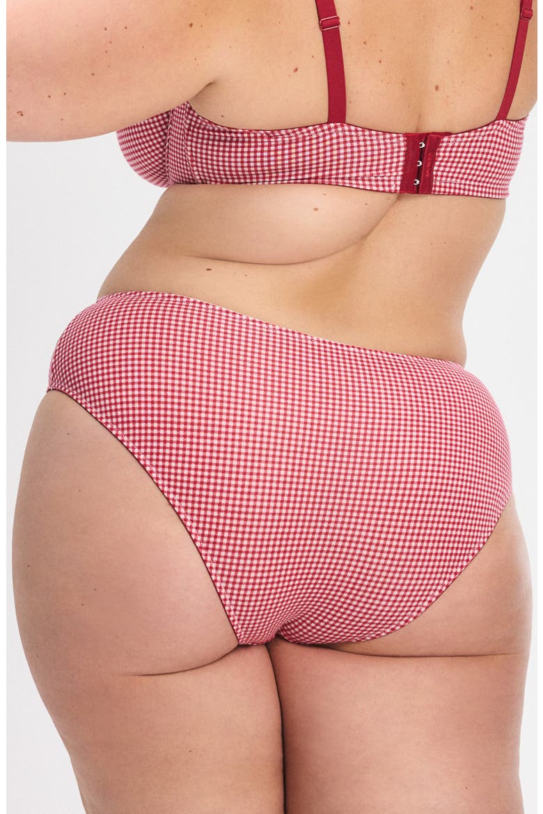 Swirly Girly Hipster Briefs, Alternate, color, DAPPER RED CHECK EFFECT PRINT