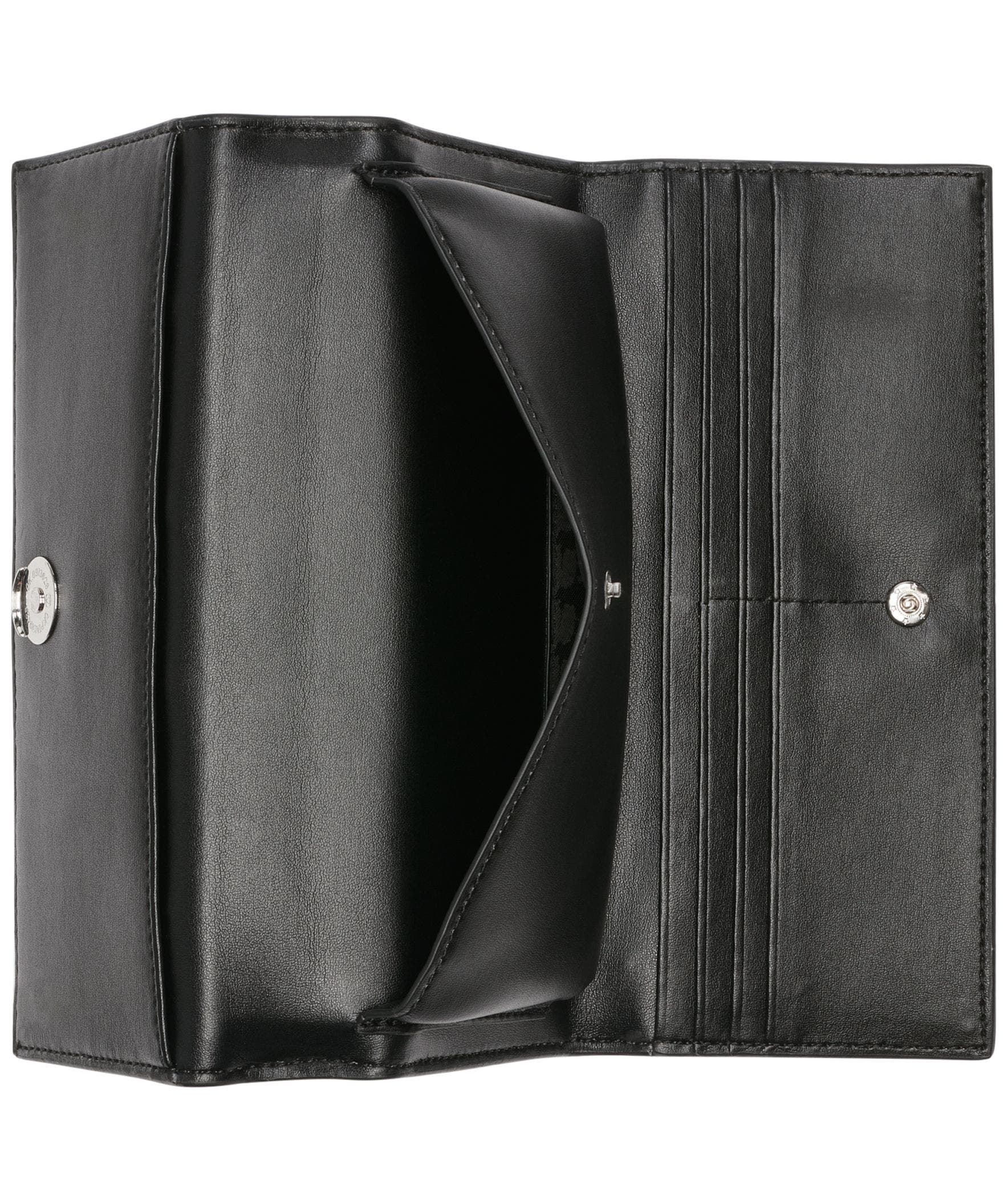 KARL LAGERFELD PARIS Jaqueline Wallet on Chain, Alternate, color, Black/White