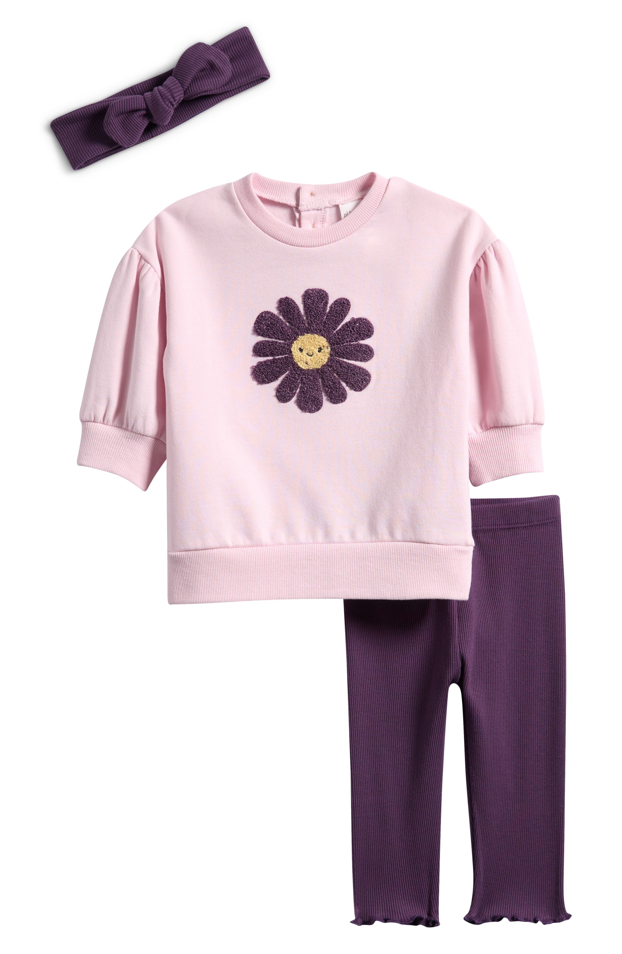 PL Baby by Petit Lem Flower Tunic, Leggings & Headband Set