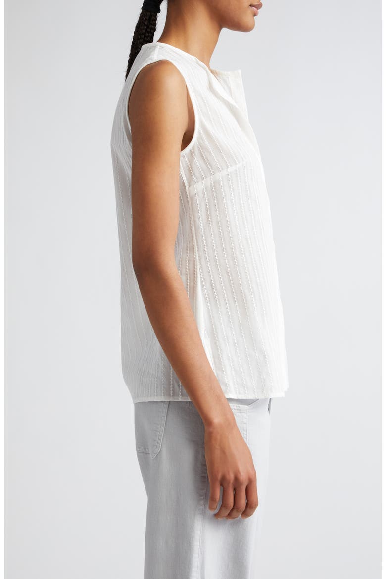 Textured Sleeveless Button-Up Shirt, Alternate, color, WHITE
