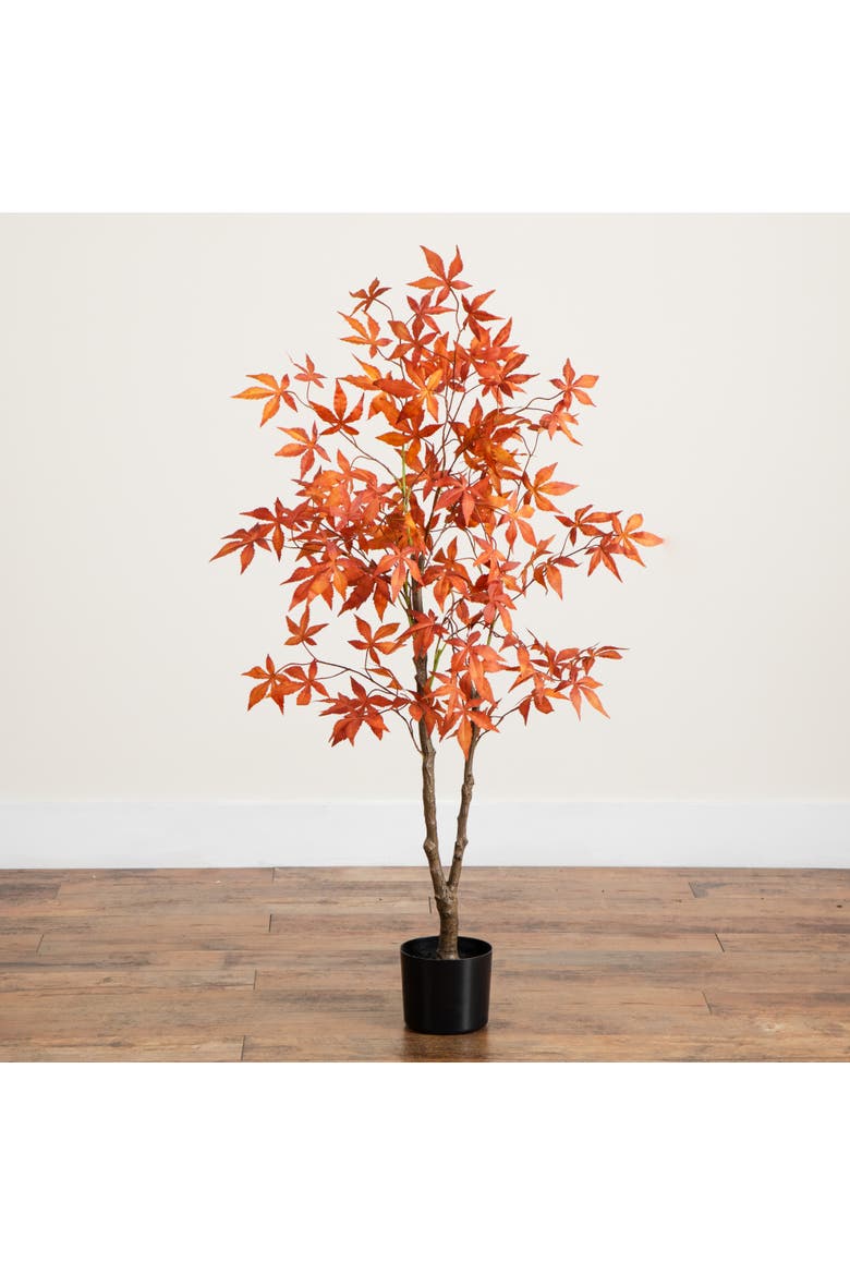 4-ft Autumn Japanese Maple Artificial Fall Tree, Alternate, color, Burgundy