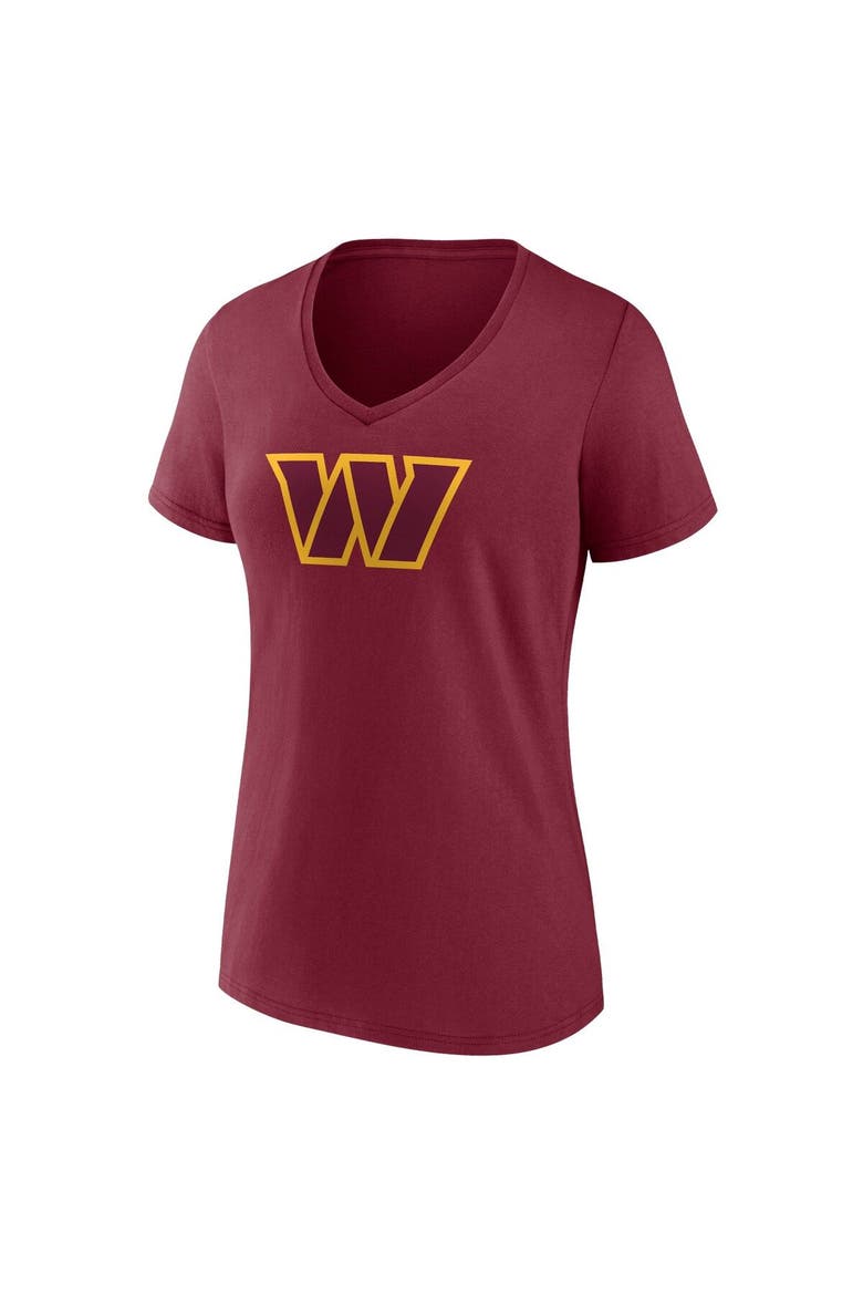 Women's Fanatics Branded Terry McLaurin Burgundy Washington Commanders Player Icon Name & Number V-Neck T-Shirt, Alternate, color, Burgundy
