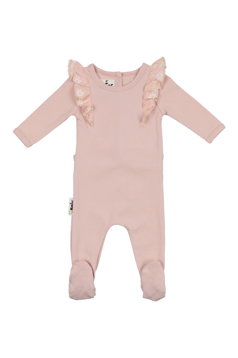 Ruffle Shoulder Footie, Alternate, color, MAUVE