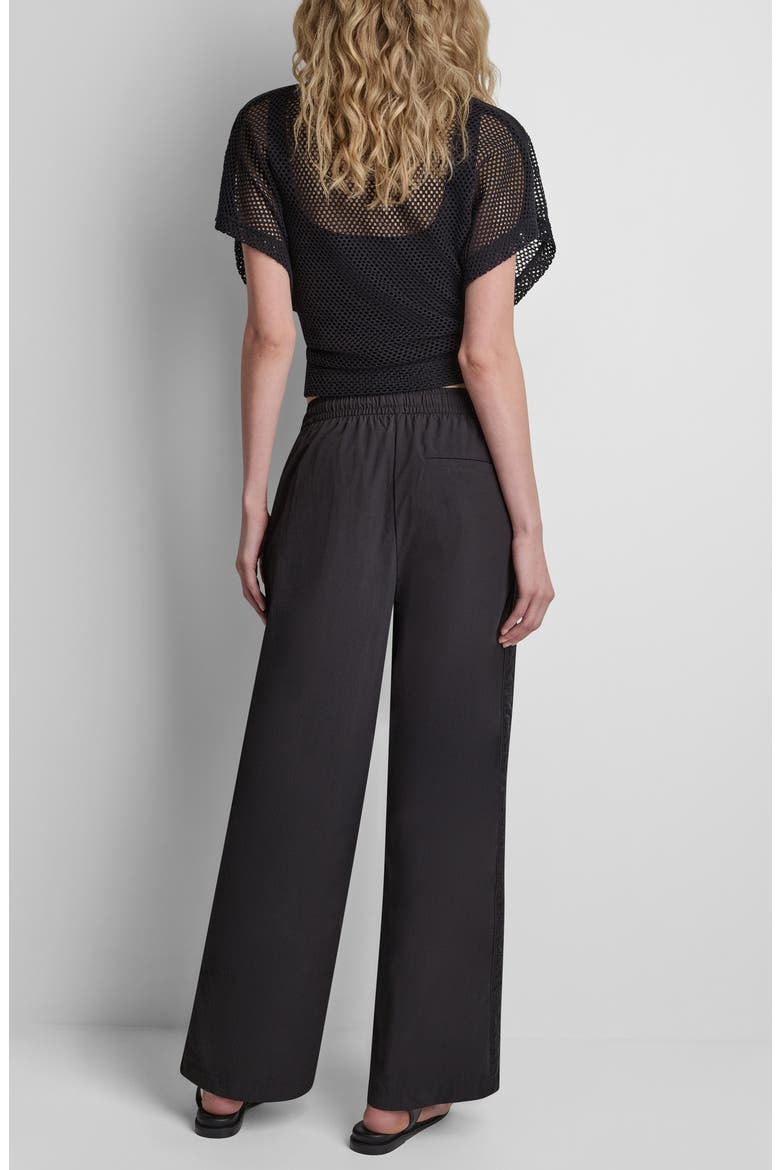 Front Seam Nylon Straight Leg Pants, Alternate, color, BLACK