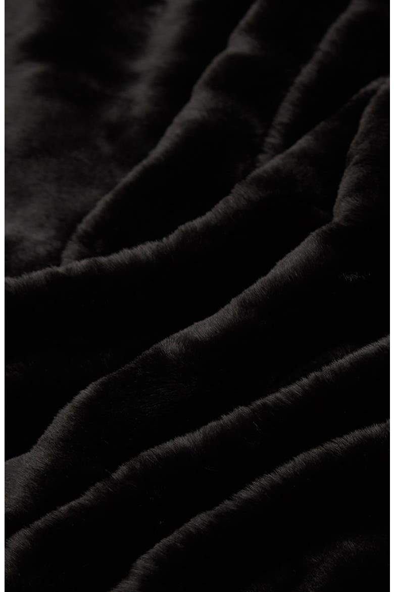 Brady Faux Fur Throw Blanket, Alternate, color, NOIR
