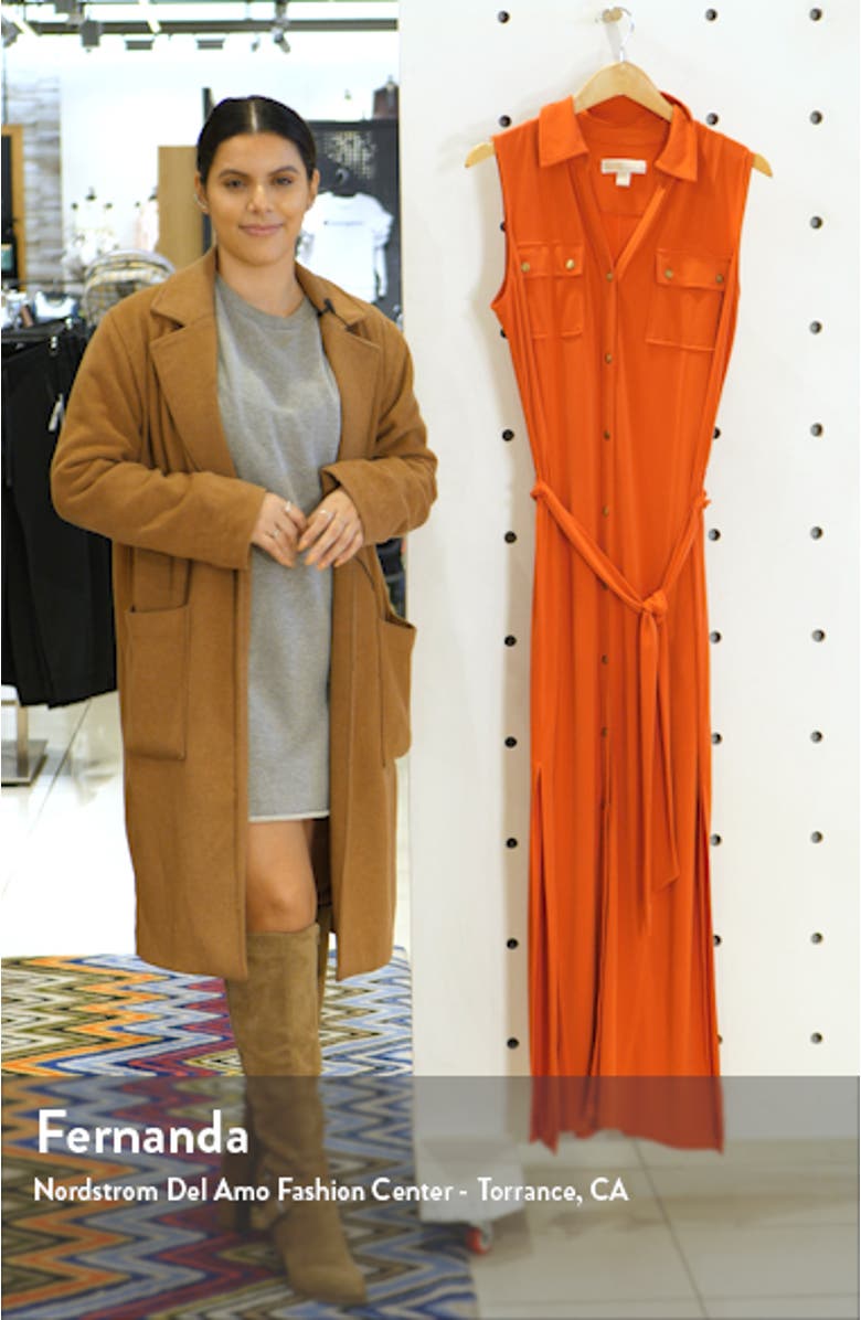 Belted Sleeveless Maxi Shirtdress, sales video thumbnail