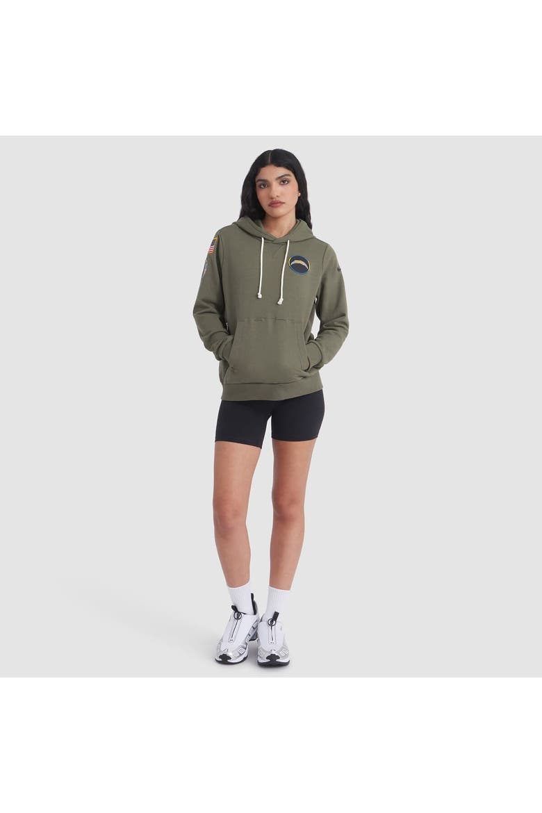 Women's Nike Olive Los Angeles Chargers 2025 Salute to Service Sideline Standard Issue Dri-FIT Hoodie, Alternate, color, Olive